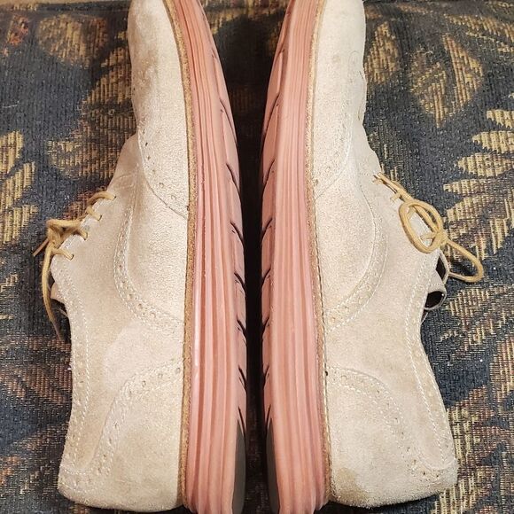 Cole Haan Lunarlon Lunagrand Men\'s Tan Suede Wingtip Shoes Size 10 main image 5